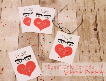 Eyes Only For You Valentine Printable from Create Craft Love