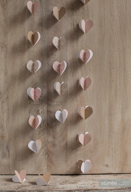 Heart Garland Printable and Tutorial by Ellinee