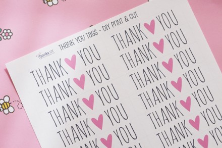 printable valentine thank you tags from Thankslot