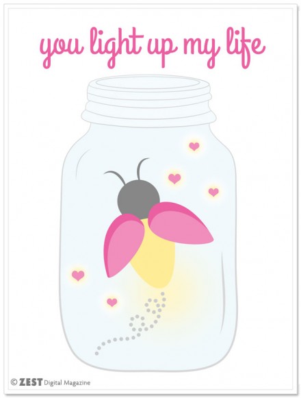 you-light-up-my-life printable mason jar art from Zest