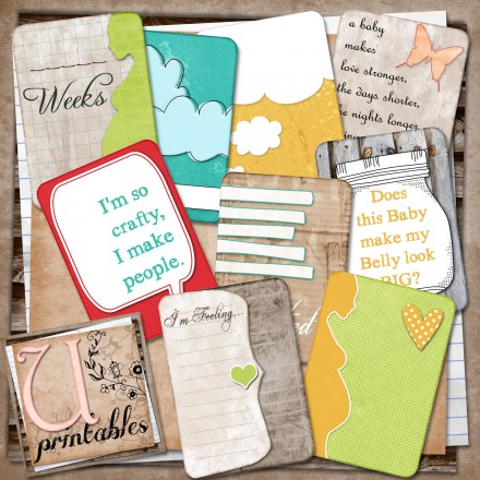 Free Printable pregnancy Journaling cards from U Printables