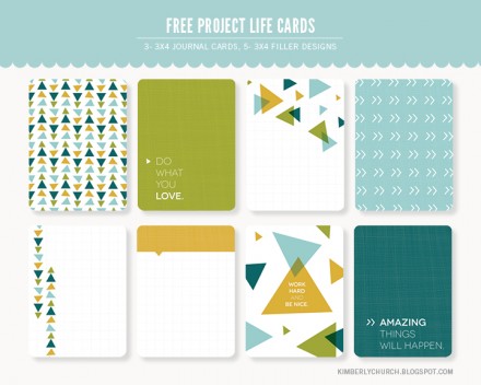 Free Project Life Journaling Cards from Kimberly Church Design