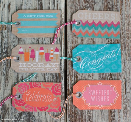 Free Printable Summer Gift Tags from Lia Grifith