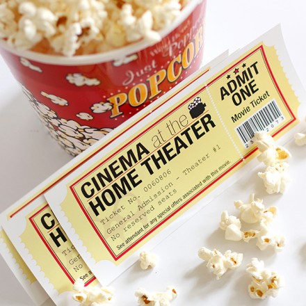 Free printable Movie night tickets from Dabbles and Babbles