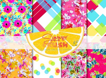 Free printable papers - Summer Crush from Craft a Doodle Doo