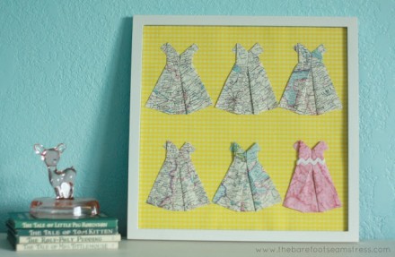 Show & tell - Framed Origami Dresses by The Barefoot Seamstress