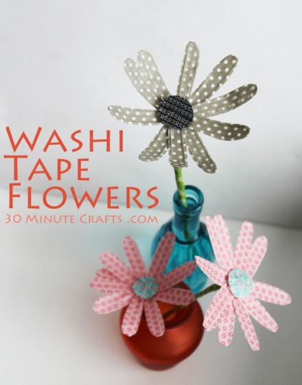 Washi-Tape-Flowers from 30 miniute crafts