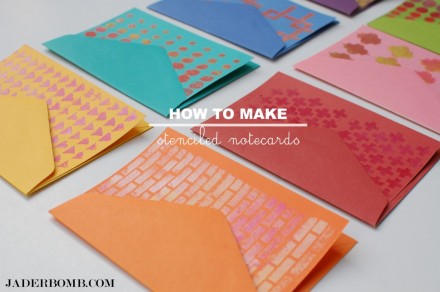 How to Make Stenciled Notecards from Jaderbomb