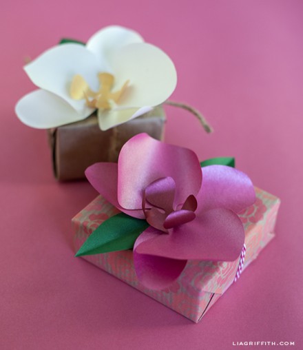 Tutorial & Template - Paper Orchid Gift Topper by Lia Griffith