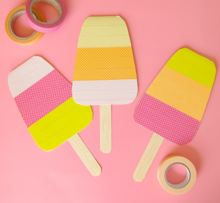 Tutorial - washi tape popsicle cards from Omiyage