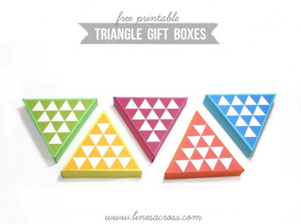 free printable triangle gift boxes from Lines across