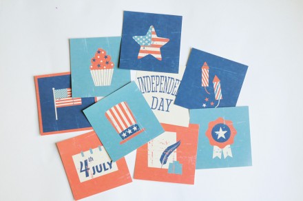 Freebie - 4th of July 4x4 cards from Persnickety Prints