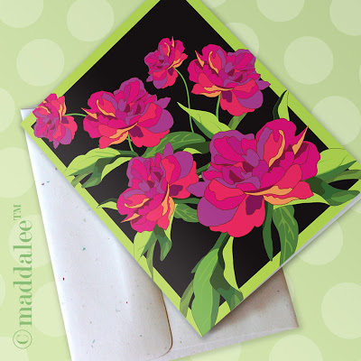 Freebie - Printable Peony Card from Maddalee