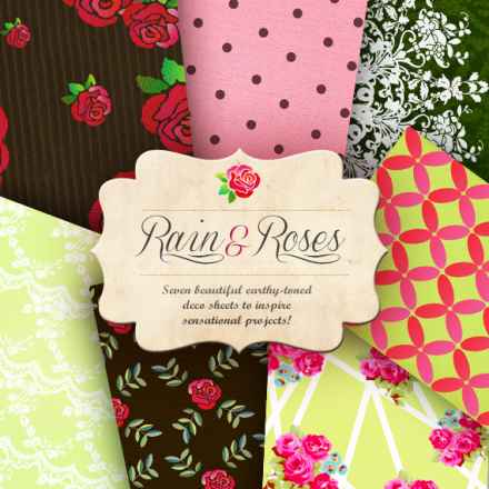 Freebie - rains n roses printable papers from craft a doodle doo