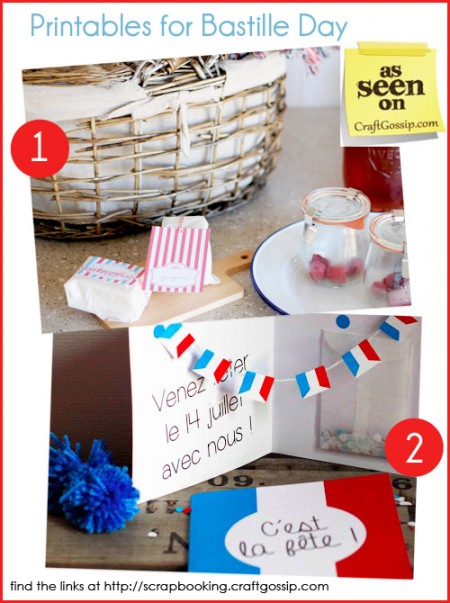 Two free Printables for Bastille Day - Fete Nationale at Craft Gossip