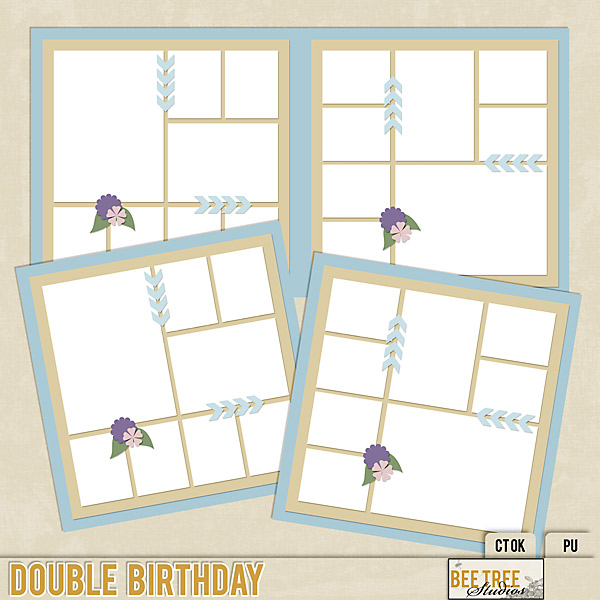 Freebie - Double Page Layered Template from Bee Tree Studios