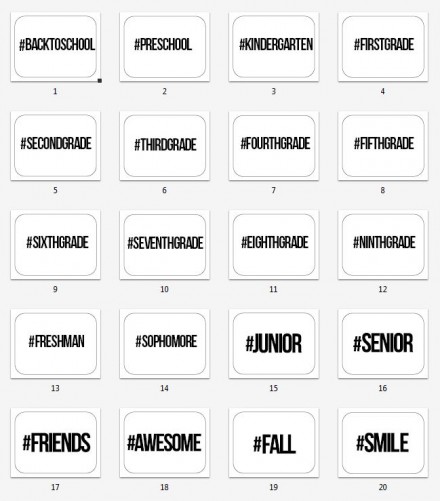 Freebie - Hashtag Back To School Printables from Tater Tots & Jello