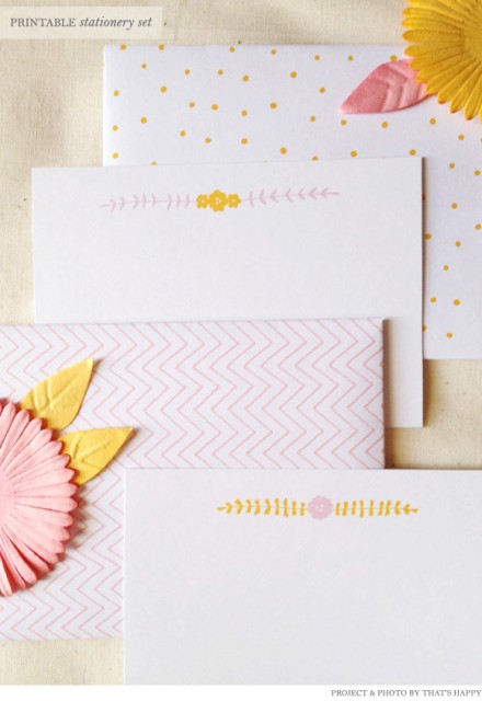 Freebie - That's Happy Printable Stationery from Creature Comforts