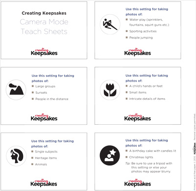 Freebie - Camera Modes Cheat Sheet from CK Media