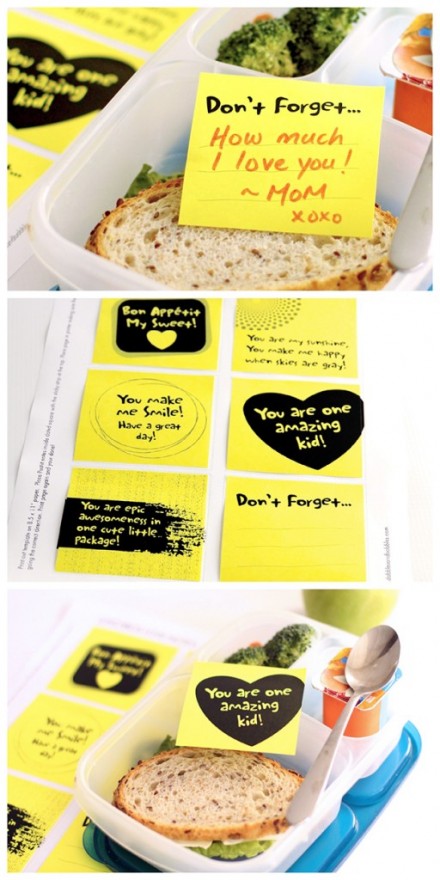 Freebie - Printable Lunchbox Lovenotes from Dabbles & Babbles