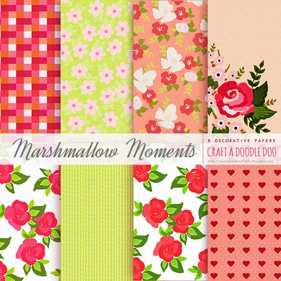 Freebie - Printable Paper Set - Marshmallow Moments from Craft a Doodle Doo