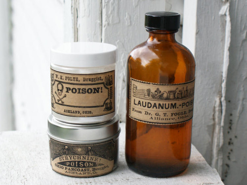 Freebie - printable vintage poison labels for Halloween by Soap Deli News