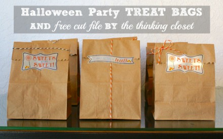 Freebie - Cut File for Halloween Party Treat Bags from The Thinking Closet