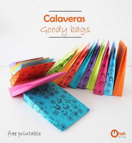 Freebie - DIY Halloween Calveras Goody bag from Oh Oh Blog