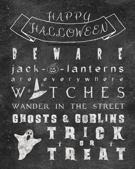 Freebie - Halloween Chalkboard Grunge Poster from While He Was Napping