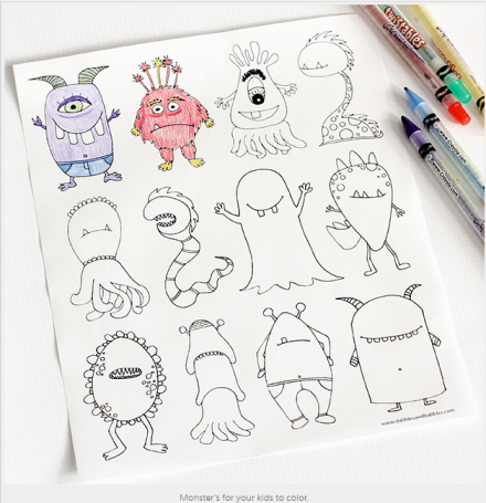 Monsters Coloring Page _ Dabbles & BabblesDabbles & Babbles - 2013-10-25_12.20.44