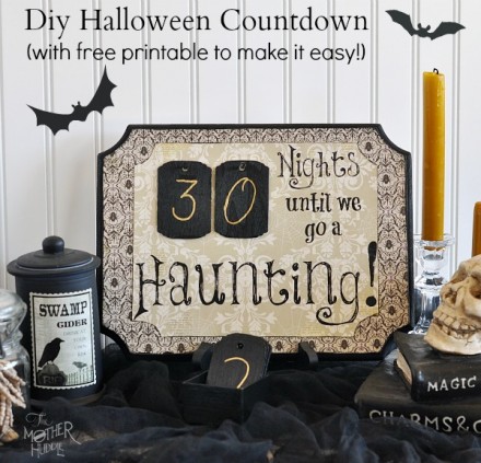 Tutorial & Freebie - Diy-Halloween-Countdown by The Mother Huddle