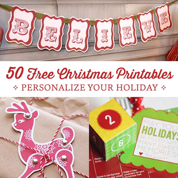 50 Free Christmas Printables - Round-up at Personal Creations