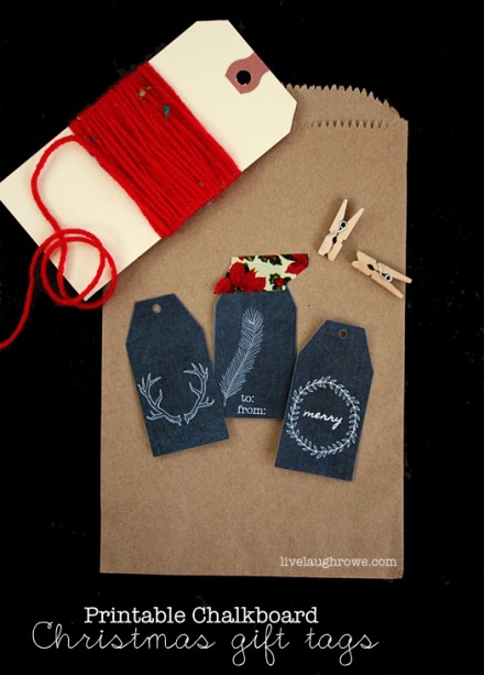 Freebie - Printable Chalkboard Gift Tags from Live, Laugh, Rowe