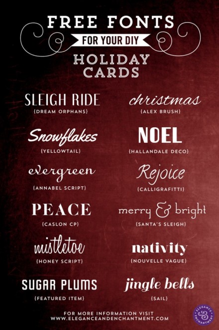 Freebies - Fonts for Holiday Cards