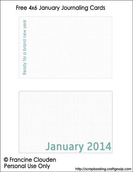 4x6 January Journaling Cards