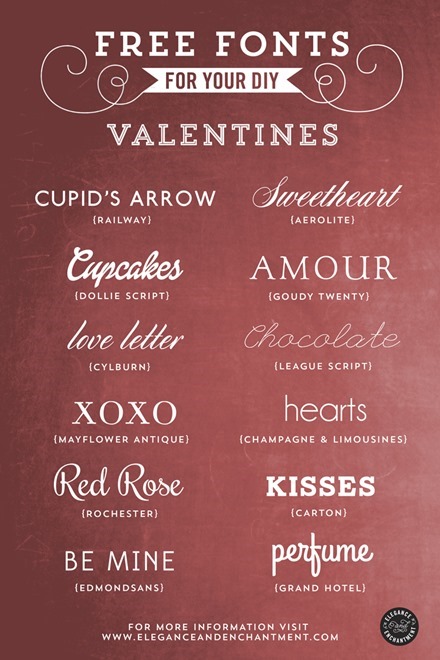 Free Fonts for Your Valentines from Elegance and Enchantment