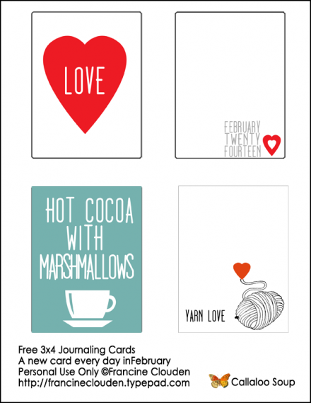 Free 3x4 Cards from Callaloo Soup Feb 1-4