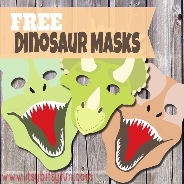 Freebie - Printable Dinosaur Masks from Itsy Bitsy Fun