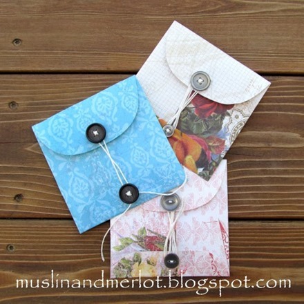 Tutorial - Buttoned Up envelopes by Muslin and Merlot