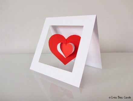 Tutorial - Twirly Heart Valentine Card by Crea Bea Cards