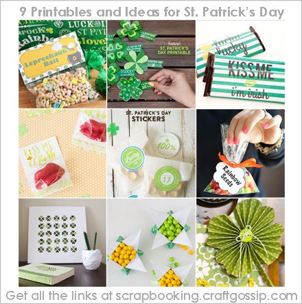 9 Ideas and Free Printables  for St.Patrick's Day at Scrapbooking Craft Gossip