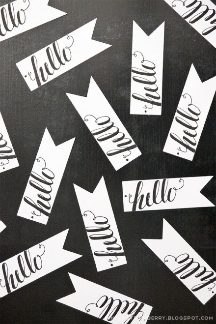 Freebie - Printable Handwritten HelloTags from Minted Strawberry