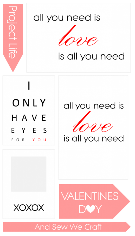 Freebie - Valentine's Day Printables from And Sew We Craft