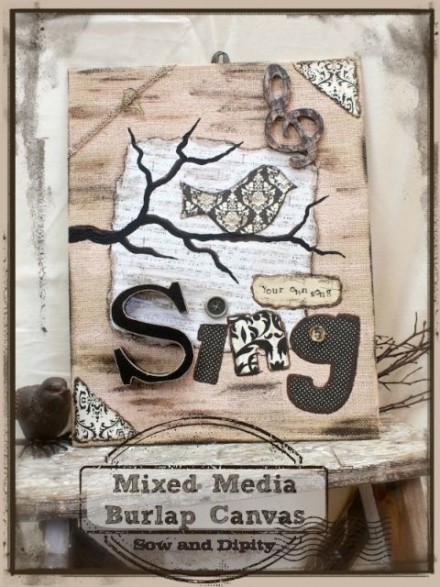 Show and Tell - Burlap Canvas by Sow and Dipity