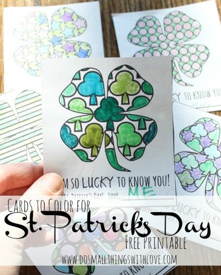 St.-Patricks-day-Coloring Cards from Do Small Things With Love