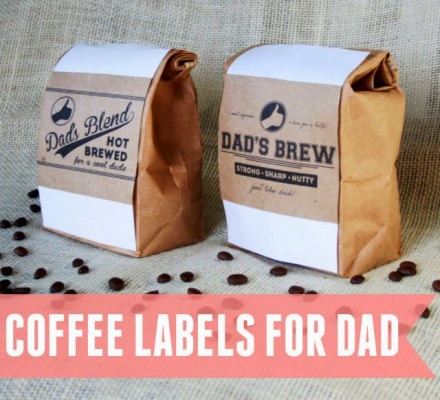 Freebie - Coffee labels for dad - father's day printables