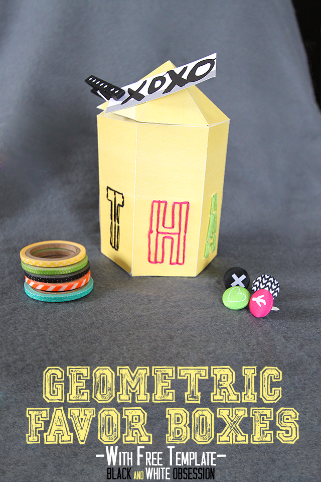 Freebie - Paper-Crafts-Geometric-Thanks-Favor-Box from Black & White Obsession