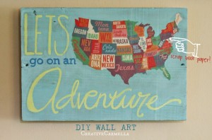 scrapbook paper map art