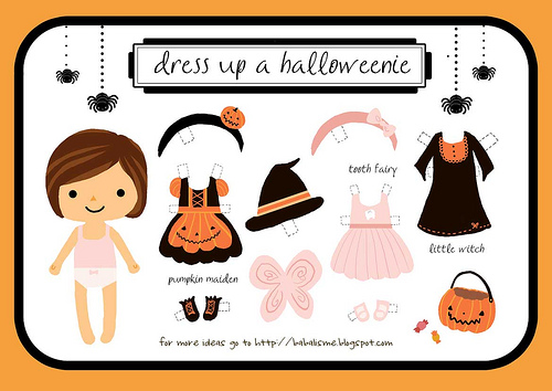 Freebie - Dress up a Halloweenie Girl - Halloween Printable