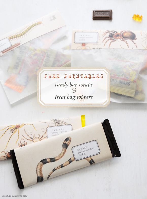 Freebie - halloween printables from Creature Comforts Blog